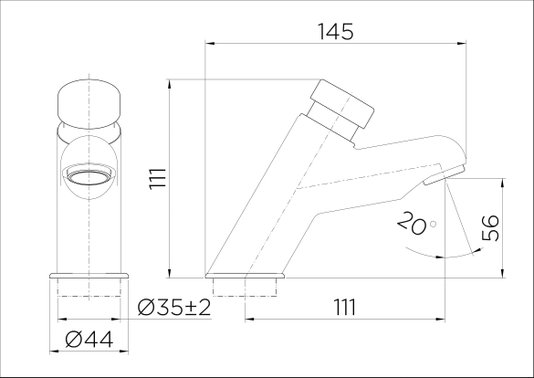 Torneira para Banheiro 110 PressMatic® 17160806 Docol