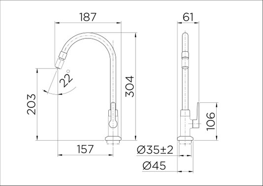 Torneira para Cozinha Bica Alta Gali 801306 Docol
