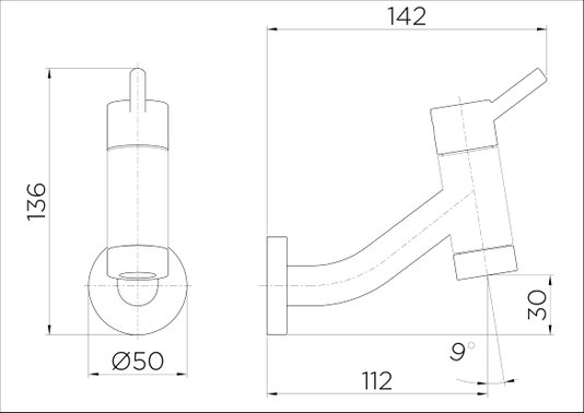 Torneira para jardim/tanque de parede Lóggica 610706 Docol