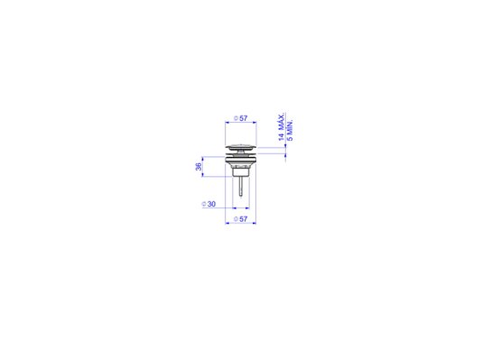 Valvula para Lavatorio Tampa Fixa 1601.BL.MT Black Matte Deca