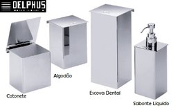 PORTA  ALGODÃO QUADRADO COM SWAROVSKI CROMADO