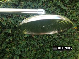 Ducha Cascata de Aluminio Polido 25cm cano de 3/4"