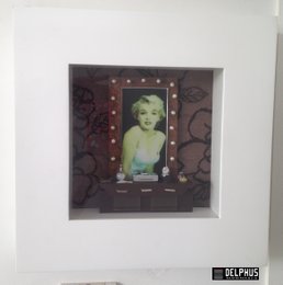 Quadro MARILYN (30x30x7)cm Com Moldura Branca
