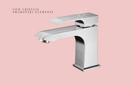 Monocomando para Lavatorio RB1706 Fahion Chrome com Cristais Rubinettos