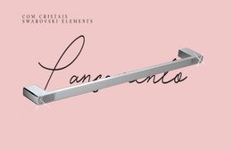 Toalheiro 60cm Quadro Fashion Cromado com Cristais - RBACE20237 Rubinettos