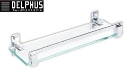 Porta Shampoo com Grade Cromado com Vidro Clean 704 Reflexos