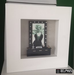 Quadro MARILYN (30x30x7)cm com Moldura Branca