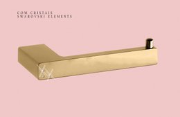 Papeleira de Parede Quadro Fashion Dourado com Cristal - RBACE20213 Rubinettos