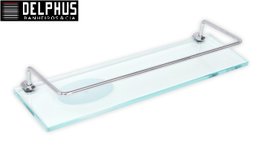 Porta Shampoo com Saboneteira e Grade em latão Cromado com Vidro - 519 REFLEXOS