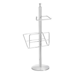 Papeleira de Chão com Porta Revista Clean Cromado