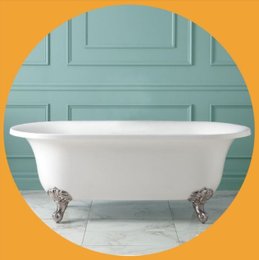 Banheira de Imersão DEVON (1730x780x650) Com Pés Cromados - IM1001 IMMERSI