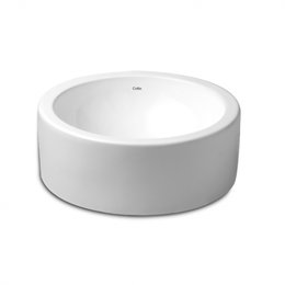 Cuba de apoio de louça com diametro de 39cm branca TERRA CELITE