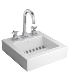 Cuba Deca L.1042C.17 de Sobrepor com Grelha cromada 41,0 X 42,5 Branca