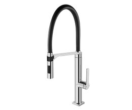 Misturador Monocomando para Cozinha Mesa Bica Alta DOC Preto e Cromado - 695757 Docol