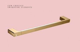 Toalheiro de Parede 45cm QUADRO FASHION Dourado com Cristal Swarovski - ACE20316 RUBINETTOS
