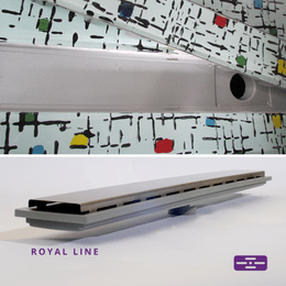 Ralo Linear Royal 14924 - 90cm com tampa inox e base polipropileno, saida central
