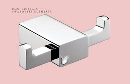 Cabideiro Duplo Quadro Fashion Cromado com Cristal - RBACE20231 Rubinettos