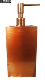 Saboneteira Liquida de Mesa (14,0x8,0x8,0)cm em Poliester Bronze com Dosador Red Gold