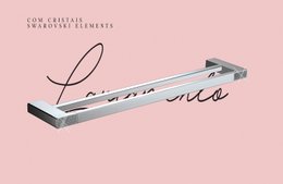 Toalheiro Duplo 55cm Quadro Fashion Cromado - RBACE20238 Rubinettos