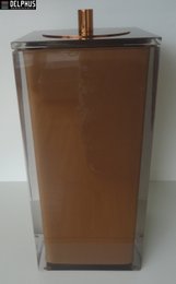 Lixeira Marrom Cristal / Tampa Red Gold 15x15x32 5,5 litros