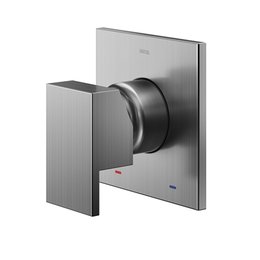 Acabamento monocomando para chuveiro 3/4" alta vazão New Edge/Minima grafite escovado 925970 Docol