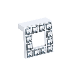 Puxador para Móveis Cromado com Vidro Incolor