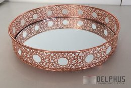 Bandeja Redonda em Metal Cobre 20cm