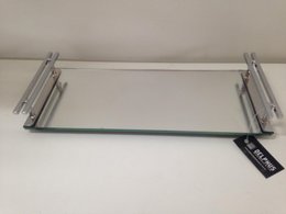Bandeja Retangular 12x28 Cromada com Base Espelho
