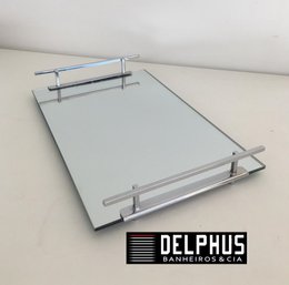 Bandeja Retangular em Inox com Base Espelho 20x30