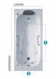 Banheira Benidorm E-Esp Slim 160x75x40 gel coat Albacete