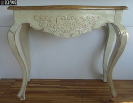 Aparador Capri em Madeira maciça natural e Laca Off White Retrô Decorville