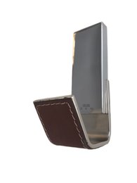 Cabide simples cromo/ couro marrom Soul BA 0175.102 Zen Design