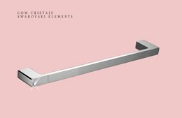 Toalheiro de Parede 45cm QUADRO FASHION Cromado com Cristal Swarovski - ACE20336 RUBINETTOS