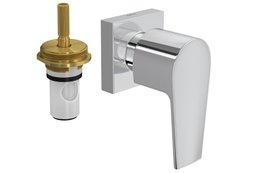 Acabamento para registro de pressão com mecanismo 1/2 volta LEVEL 4916.C26.PQ cromado DECA