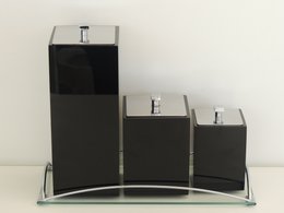 Conjunto com 3 peças Preto com Tampa Inox 18066