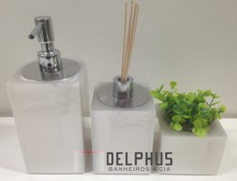 Conjunto para Lavabo Madreperola com Tampa Cromada