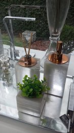 Conjunto para Lavabo Madreperola com Tampa Rose Gold