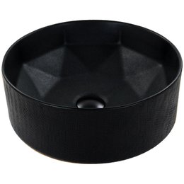 Cuba Apoio Redonda Facetada Preta com Preto