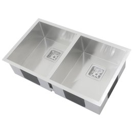 Cuba de Cozinha Dupla Lux 760 76x45x20 Inox Movel