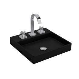 Cuba Deca L.129.94 de Sobrepor Quadrada com Mesa 40cm Ebano Fosco