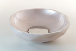 Cuba Diamante Redonda 39cm Madreperola com Ferragem Cromada