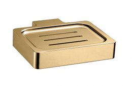 Saboneteira de Parede QUADRO FASHION Dourado com Cristal Swarovski - ACE20312 RUBINETTOS