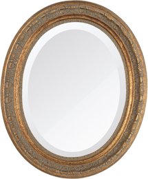 Espelho Oval bisotê 50x41 ouro Ornamental
