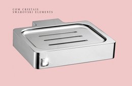Saboneteira de Parede QUADRO FASHION Cromado com Cristal Swarovski - ACE20332 RUBINETTOS