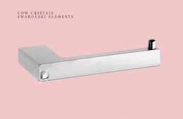 Papeleira de Parede Quadro Fashion Cromado com Cristal - RBACE20333 Rubinettos