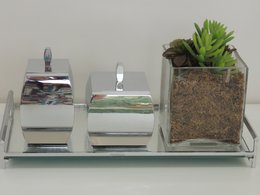 Kit 2 peças potes para bancada meia lua Rogeart