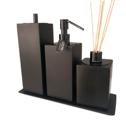 Kit 3 peças com Bandeja Preto Fosco