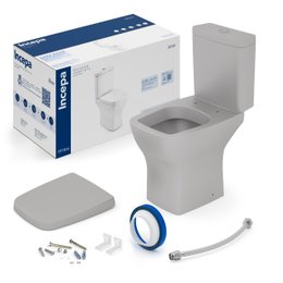 Kit Incepa Boss bacia com caixa + assento termofixo gris cinza fosco