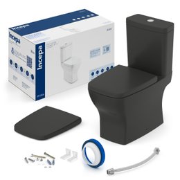 Kit Incepa Boss bacia com caixa + assento termofixo noir preto fosco