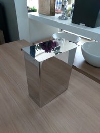 Lixeira Inox 10x20x26 Tampa Articulavel 18532